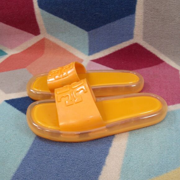 Tory Burch Embossed Bubble Jelly Slides BUMBLEBEE Size 10 - Picture 2 of 6